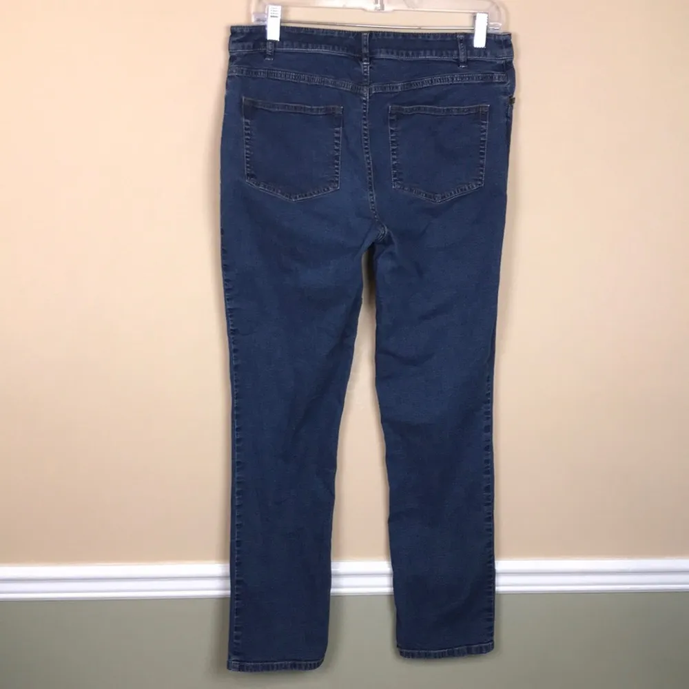 J. Jill Women's Modern Slim Stretch Straight Leg Blue Denim Jeans - Image 7