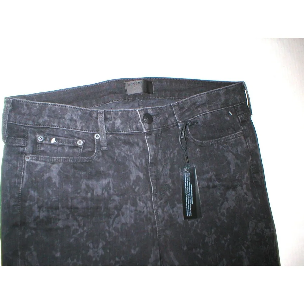 New Womens NWT Vince Dylan Skinny Ankle Jeans Black Floral 32 Gray Designer USA - Image 4