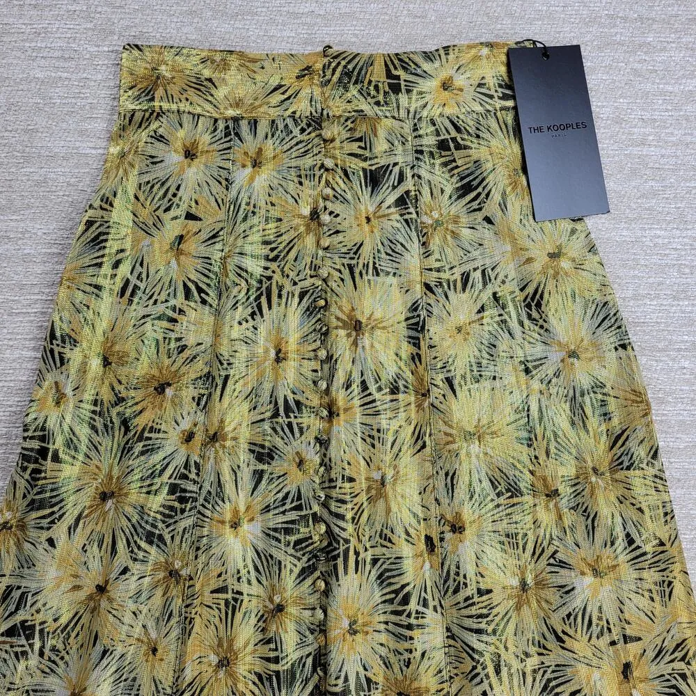 The Kooples Long Flowing Skirt Golden Motif 3 Highlight Gold As Seen On Sex/Lies - Image 14