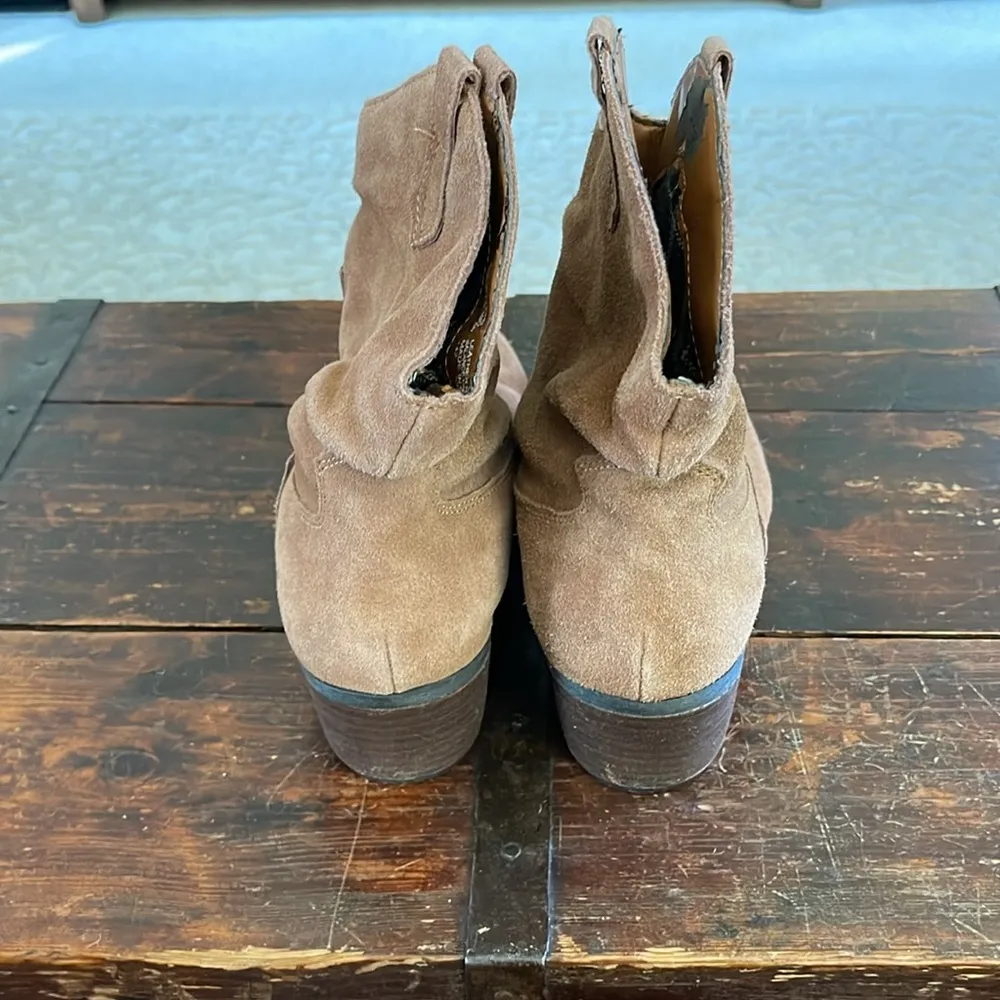 White Mountain  Brown Suede Western Ankle Boots Size 11 - Image 4