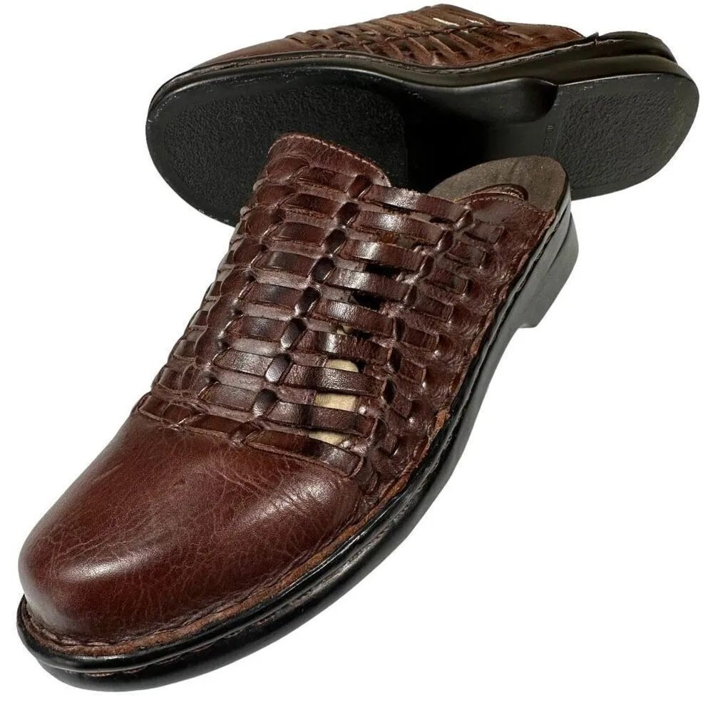Romano Riley 2 Weaved Leather Huarache Mules Women’s Size 8.5 Brown - Image 9