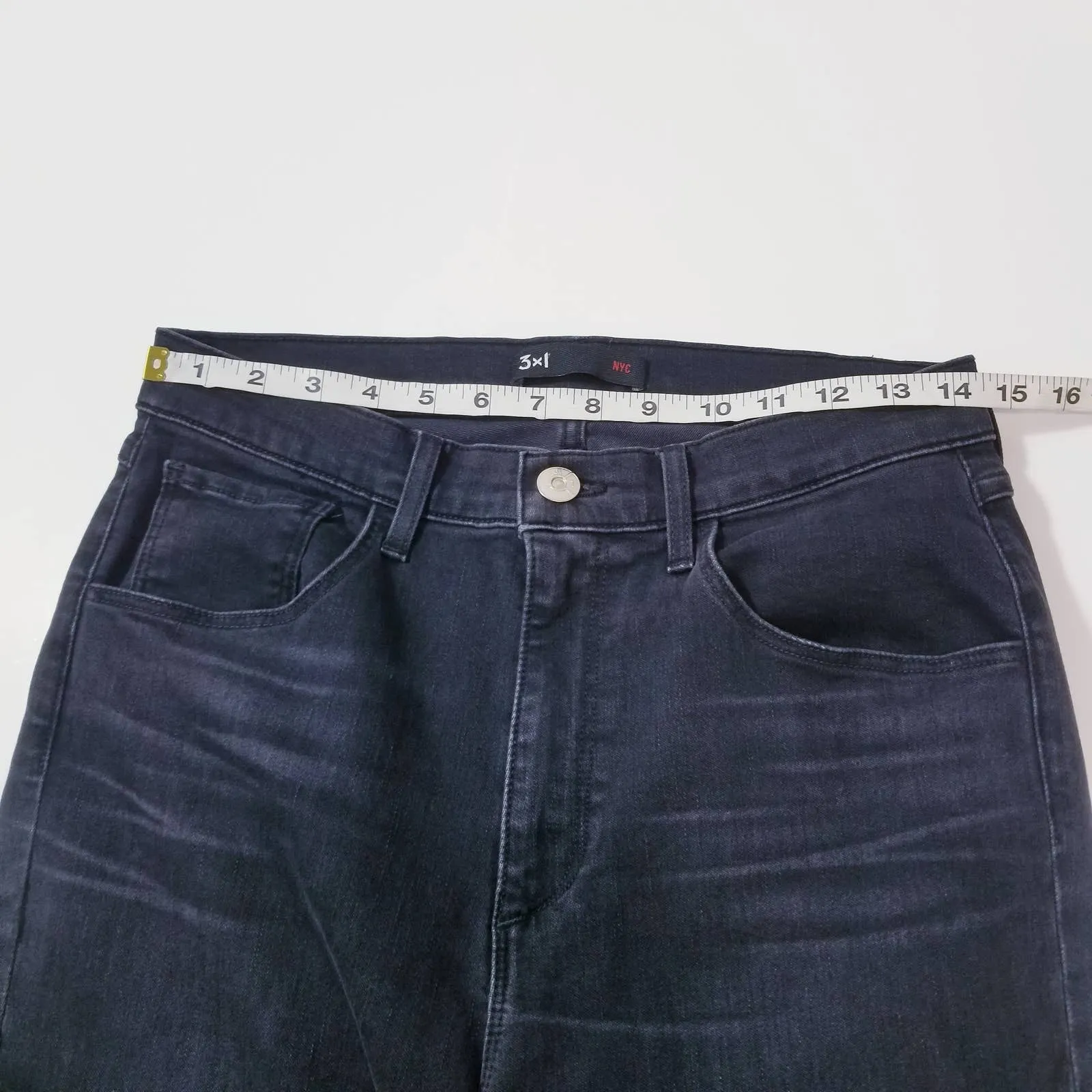 3x1 NYC Skinny Jeans Black High Rise Frayed Hem Denim - Image 5