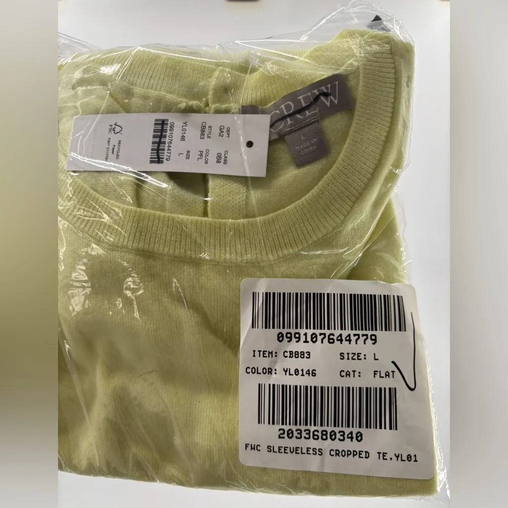 J. Crew Featherweight Cashmere-blend Cropped Sweater Shell Pale Flax - Image 2