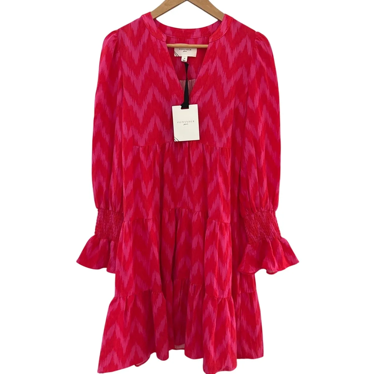 Tuckernuck Pomander Place Ikat Kenzo Mini Dress Hot Pink Size Medium - Image 4