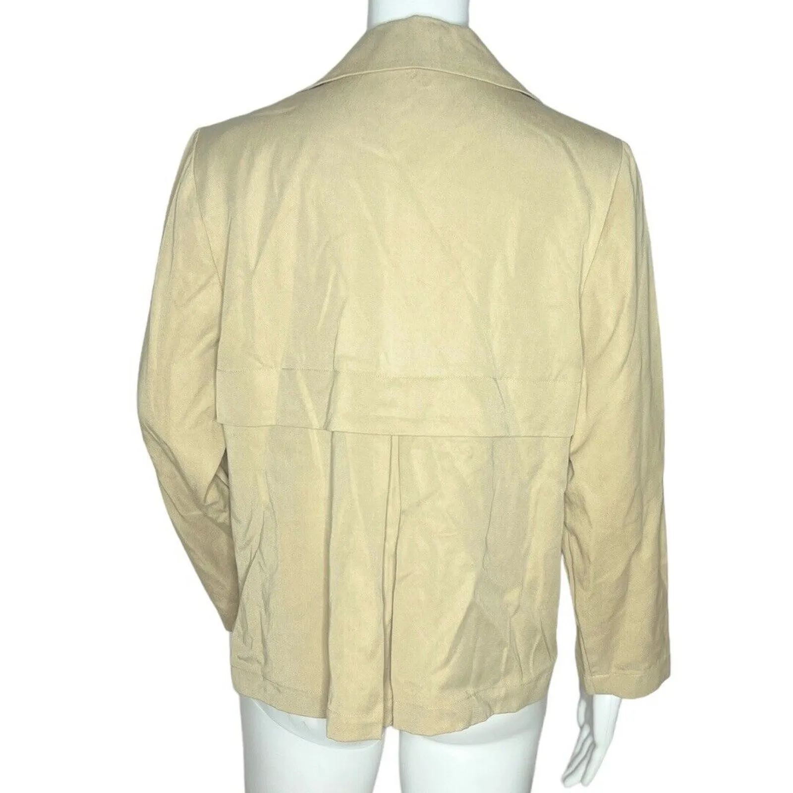 Chicos Blazer Women Small Tan Open Preppy Neutral Minimalist Light‎ Academia - Image 4