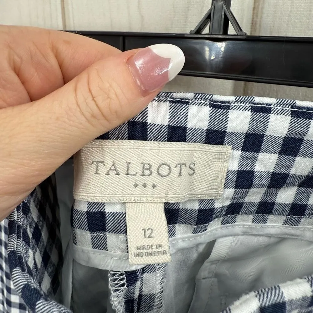 Talbots Women’s 12 Gingham Chino Pants Ankle - Image 2