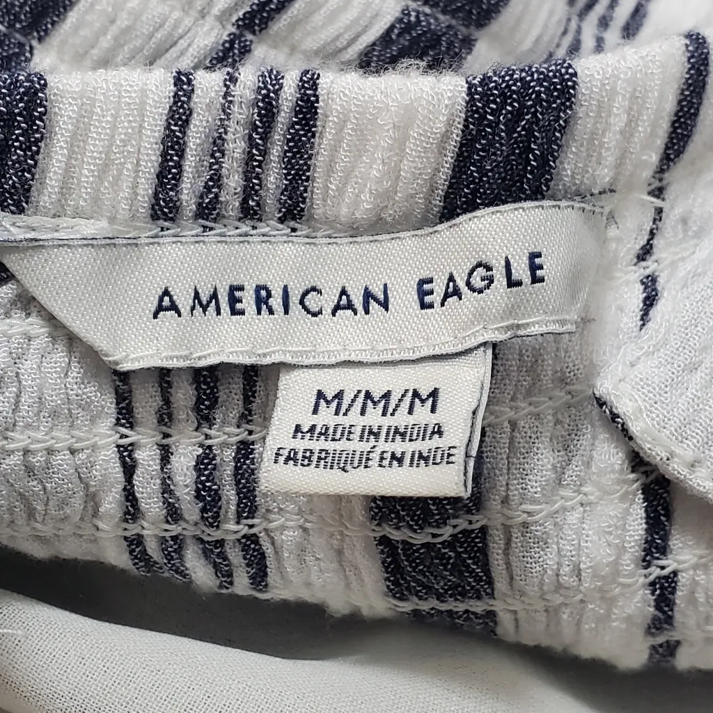 American Eagle‎ | Striped Wide Leg Romper Jumpsuit with Pockets. Size: M - Image 5