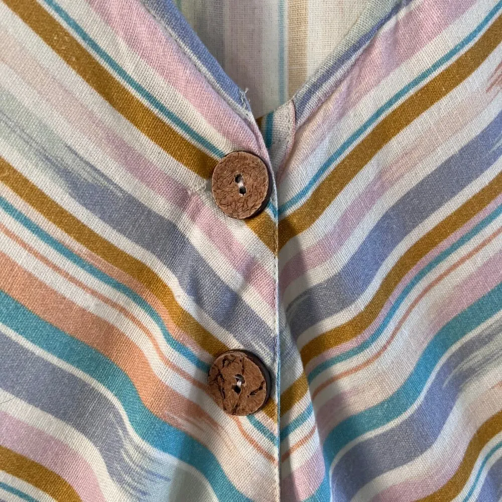 World Market Women's Colorful Striped Oversized Wide Leg Jumpsuit Size S/M - Image 8