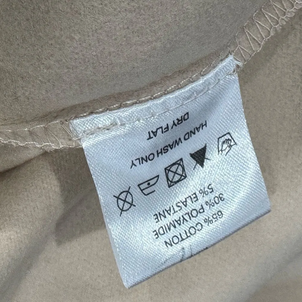 Akira Buttonless Tan Open Front Trench Coat Women’s Medium - Image 5