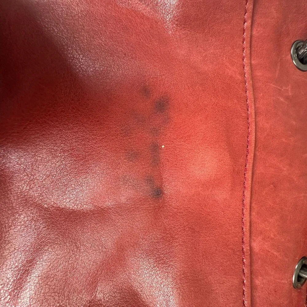 Patricia Nash Red Leather Fringe Crossbody Bag Purse Handbag - Image 7