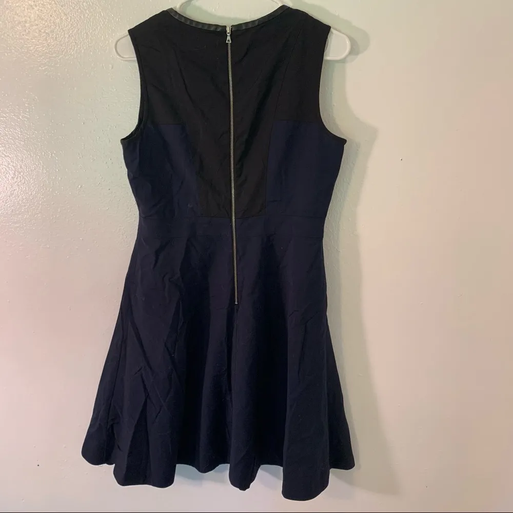 J. Crew Colorblock Dress Faux Leather Trim Navy - Image 10