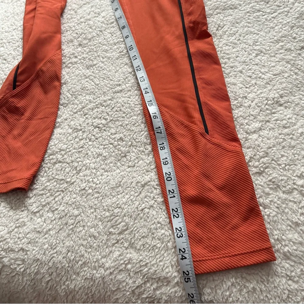 Zyia Active Women’s Burnt Orange Ribbed Premium 7/8 Leggings 24” Size 6-8 - Image 15