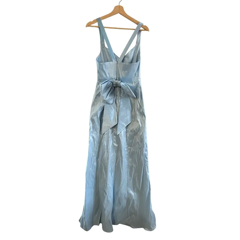 Show Me Your Mumu Charlotte Bow Dress in Light Blue Taffeta M - Image 6