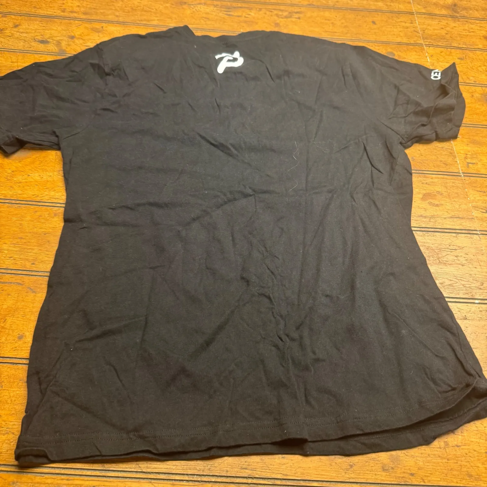 Peloton Womens Black Short Sleeve T Shirt Size Medium Century Logo - Image 3