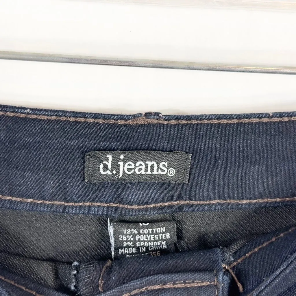 d jeans Size 10 Jeans Skinny Solid‎ Dark Blue Mid Rise Stretch 32 Inseam 1664 - Image 8