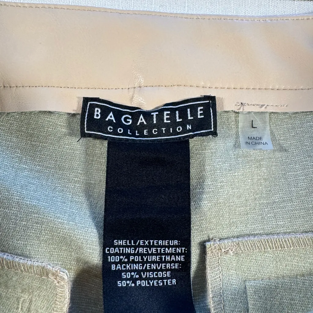Bagatelle  Beige Vegan Leather Pants - Image 2