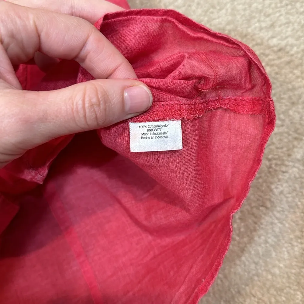 Ana Pink Lightweight Cotton Summer Shortsleeve Rolled Tab Button Women Shirt XL - Image 6