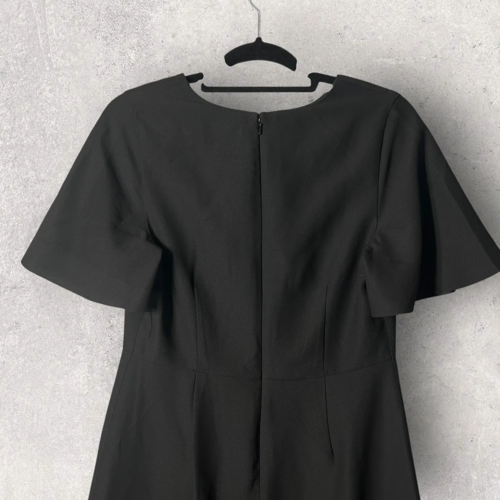 New Banana Republic Flutter Sleeve Midi Dress‎ Black Work Evening Women 6 - Image 6