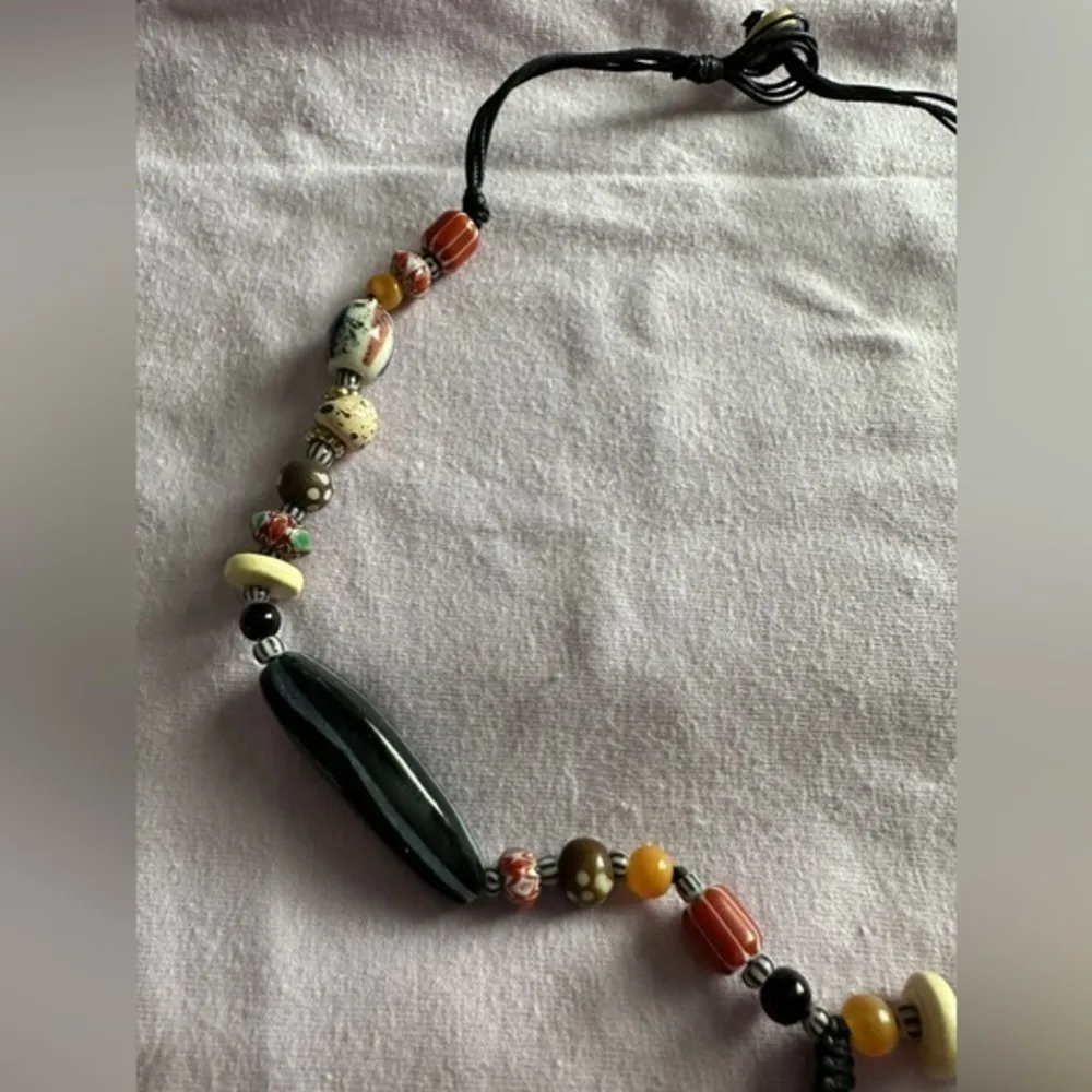 Beaded Drop Necklace Red - Image 5