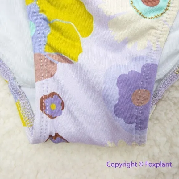 NEW Free People x Beth Richards Delray 70’s Floral Bikini Bottoms, size XL‎ Purple - Image 4