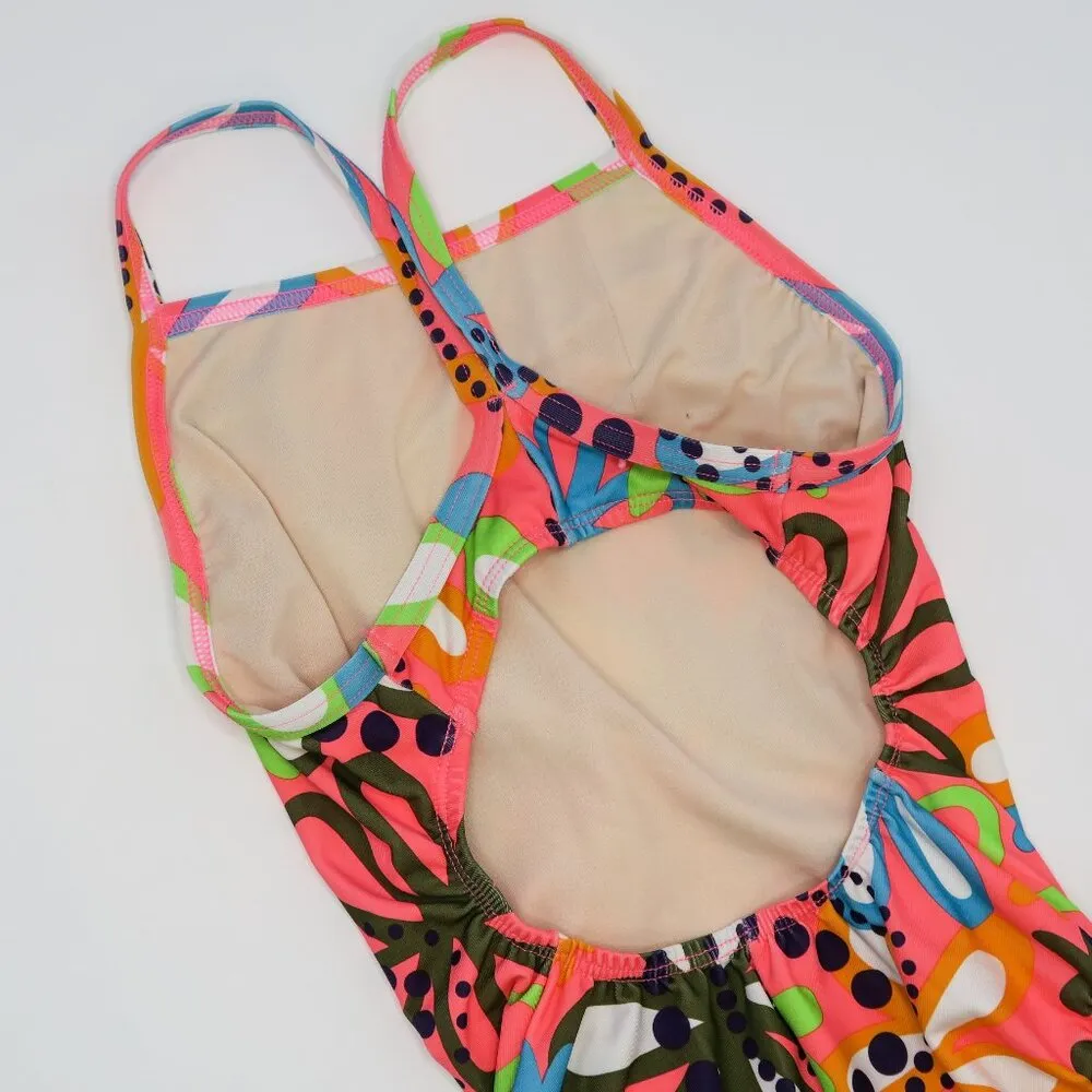 Vintage 90s Ocean Groovy Floral One Piece Swimsuit - Image 6