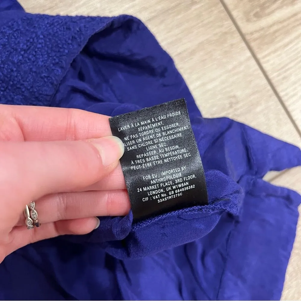 Anthropologie Maeve Purple Viscose Kimono V-Neck Short Sleeve Top Size 4 - Image 6