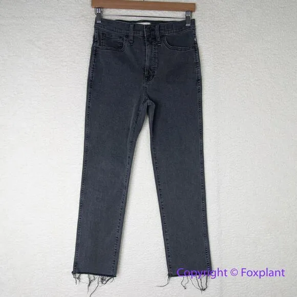 NEW Madewell Stovepipe‎ Jeans in Banberry Wash: Raw-Hem Edition, 27 - Image 4