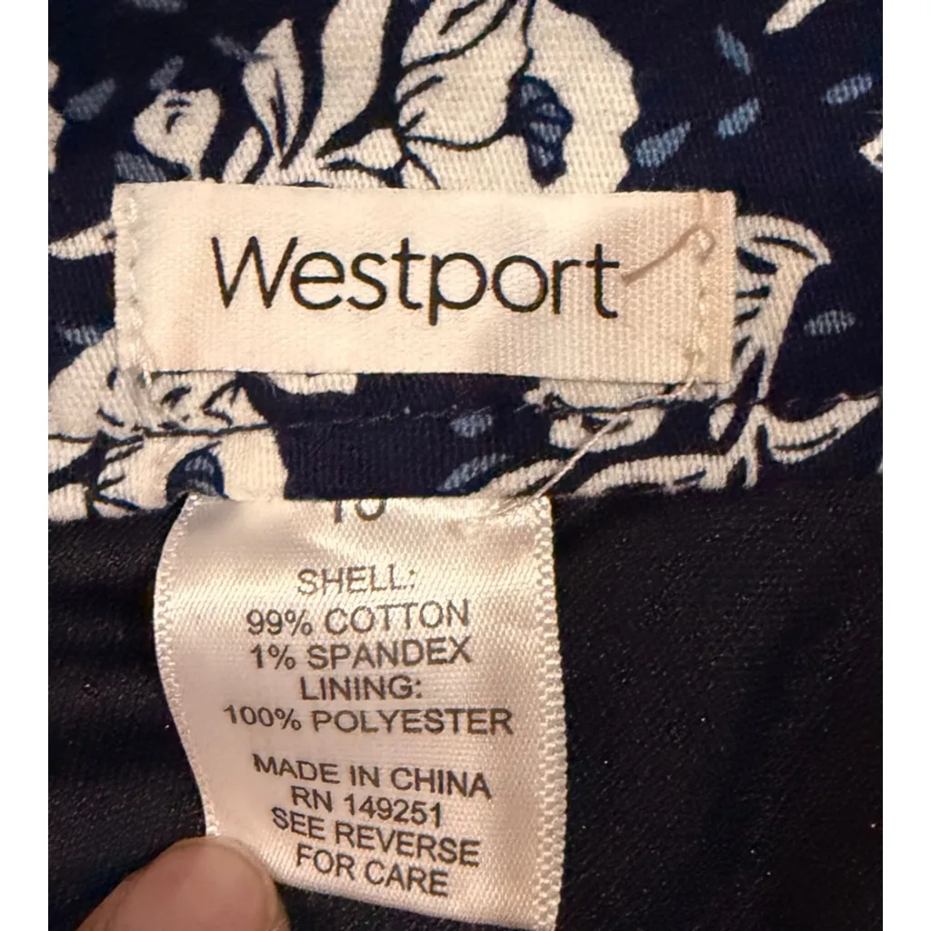 y2k Westport Black & White Floral A-Line Skirt Lined Classic Chic - Image 5