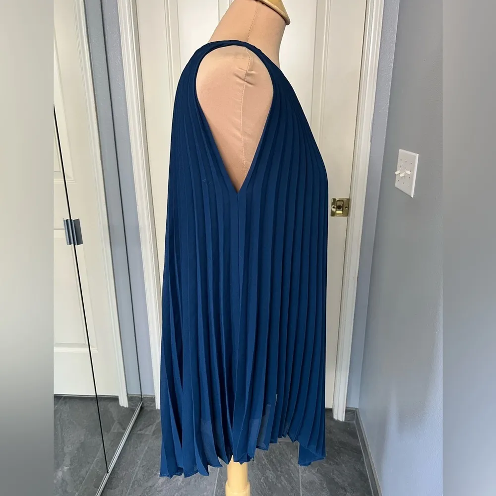 Max Studio Pleated Asymmetric Short Dress Tunic‎ - Image 3