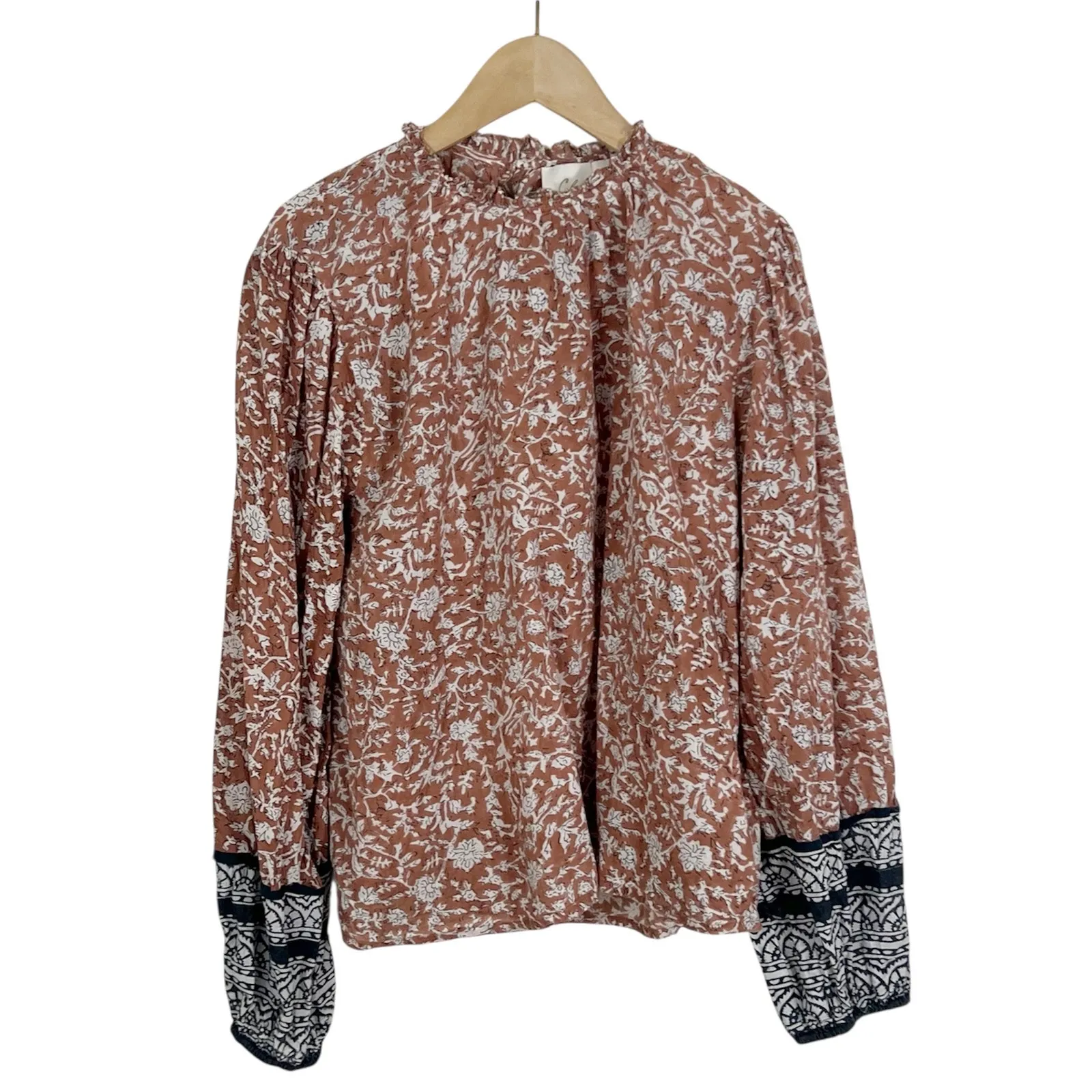 Cleobella Mauve Floral Print Nasir Blouse Top in Raja Size Small - Image 2