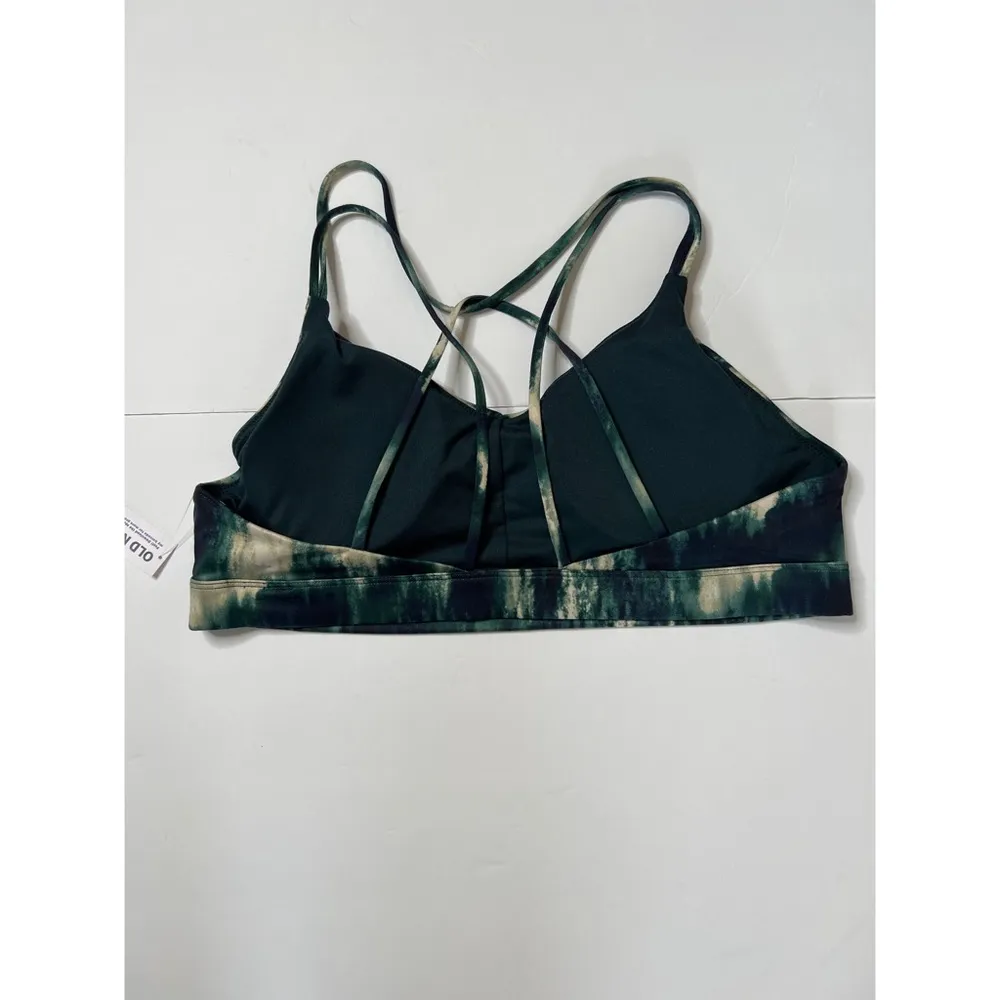 Olds Navy Green/Navy Tie Dye Light Support Strappy V-Neck Sports Bra Sz … - Image 5