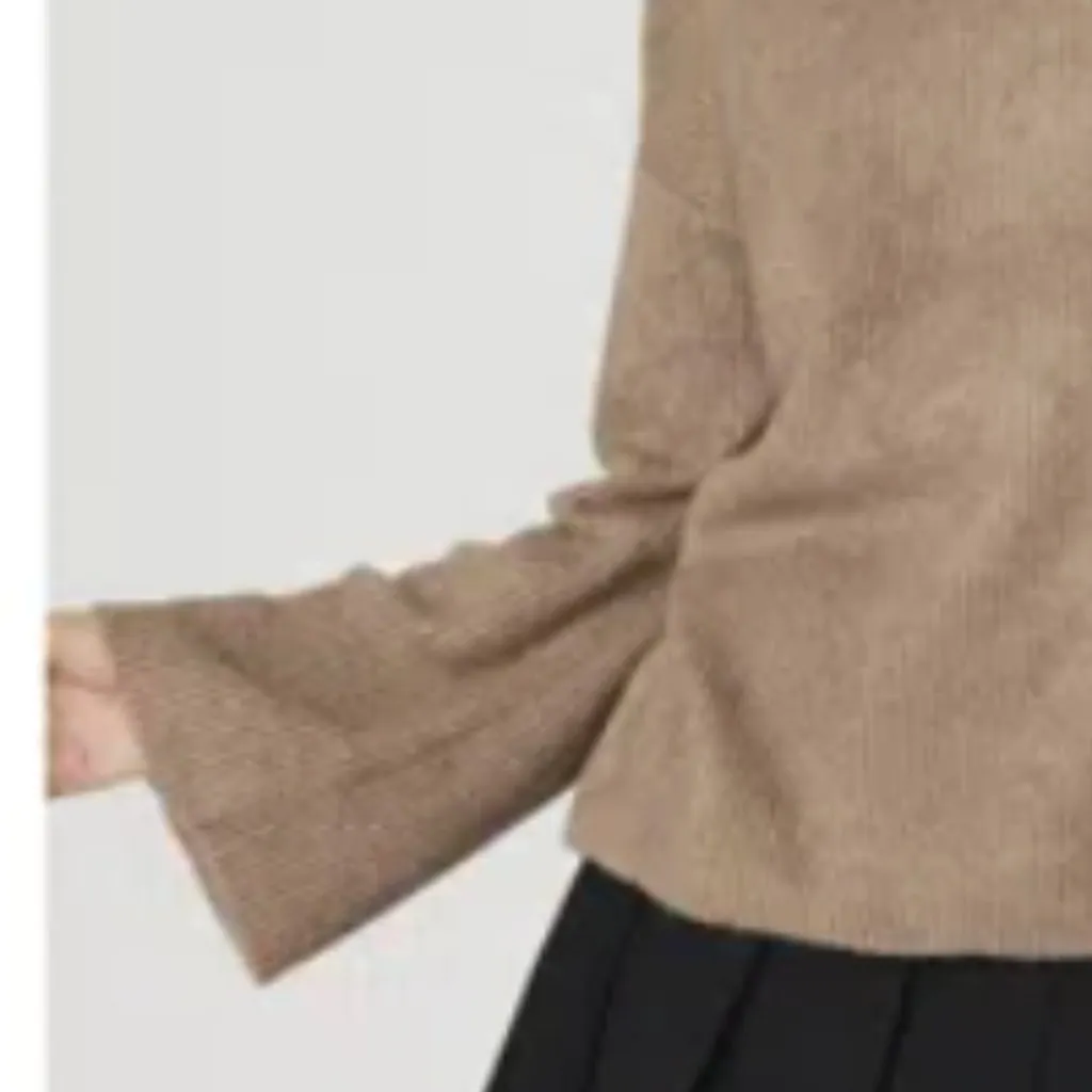 NWT French Connection High Neck Bell Sleeve Sweater X-Large, MOCHA MOUSE - Image 4