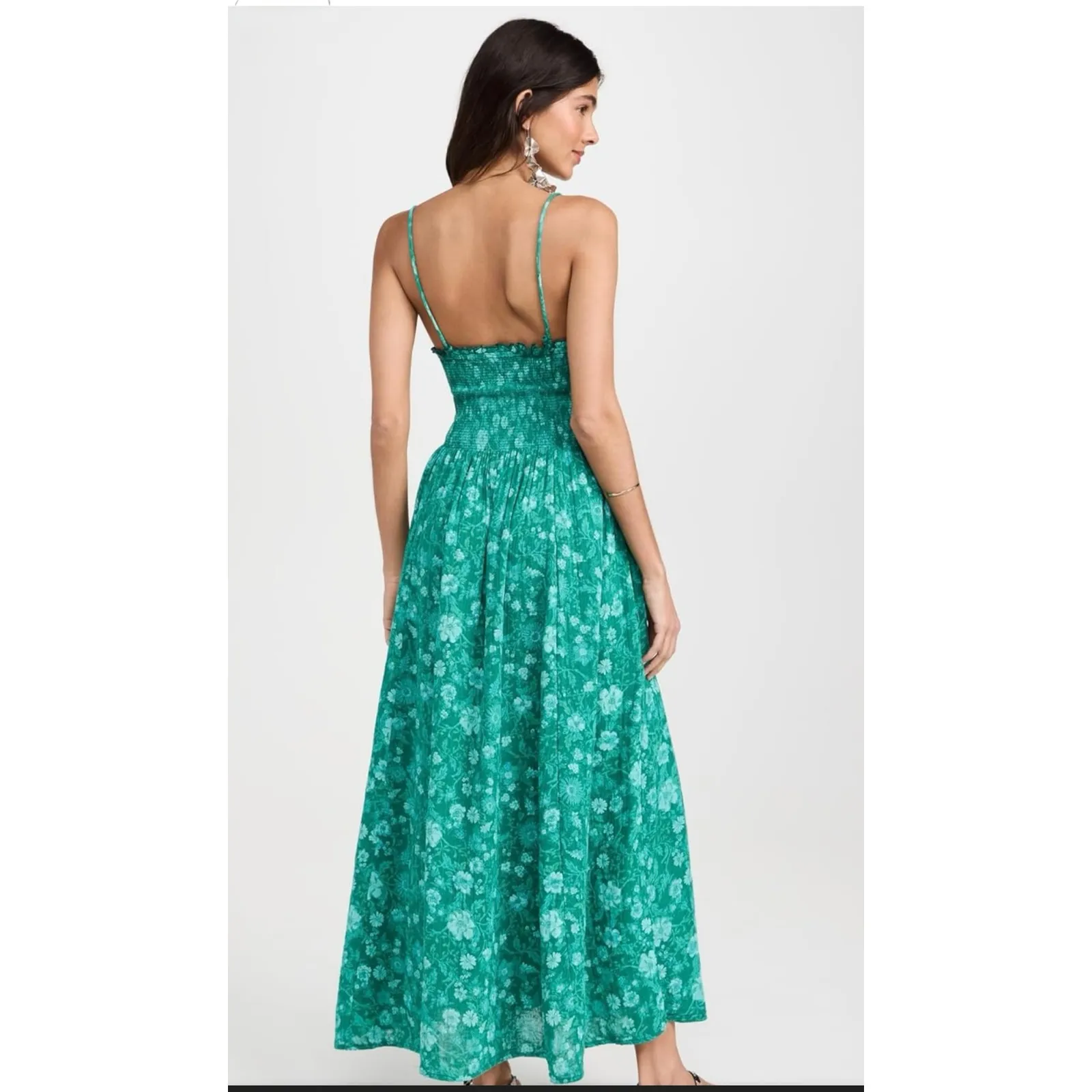 NWT Free People Sweet Nothings Midi Dress Green Forest Combo - Image 2