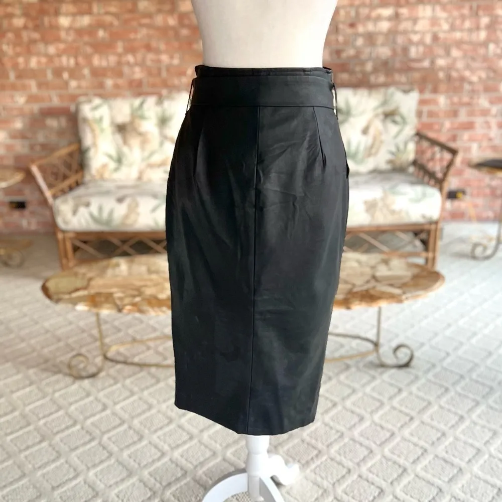 Bardot Black Faux Leather Tie Waist Pencil Skirt NWT 6 - Image 8