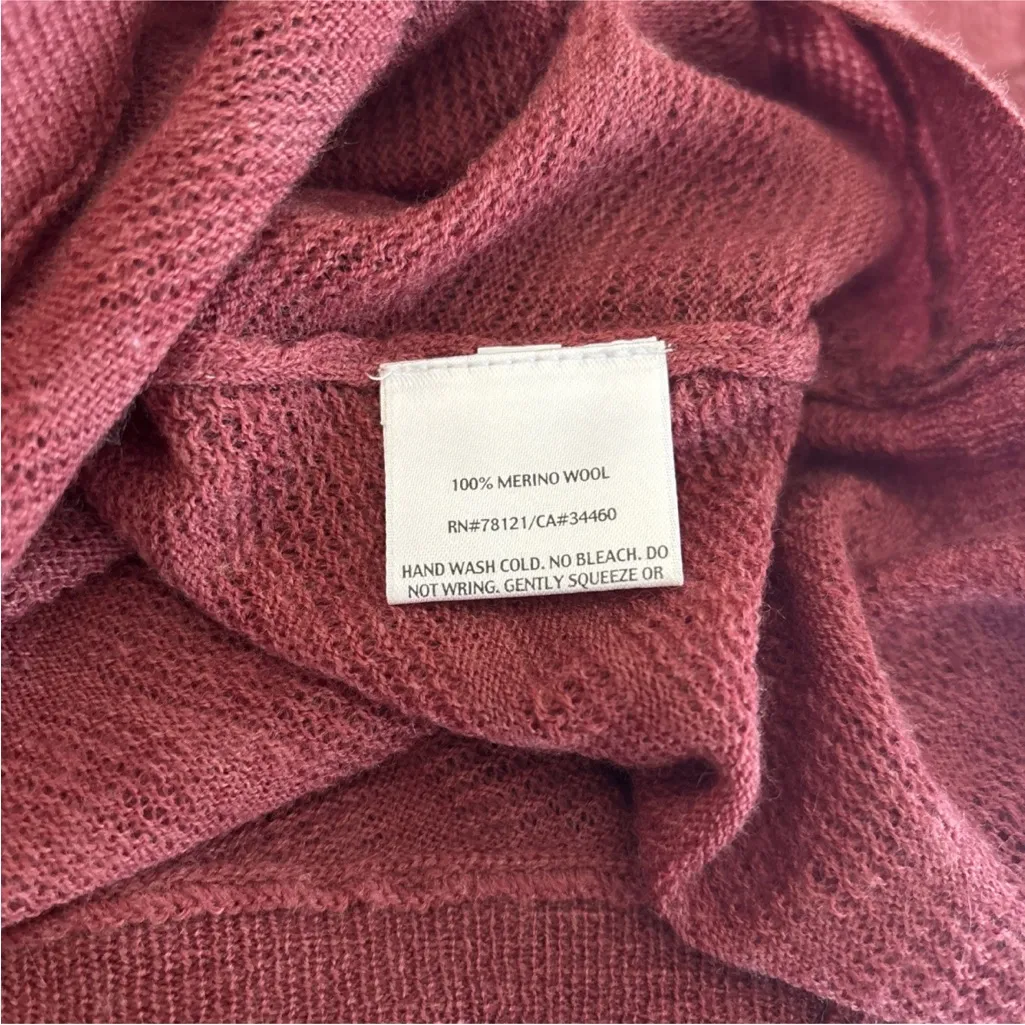 Eileen Fisher Merino Wool Short Sleeved Sweater Rust Color Size Small - Image 7