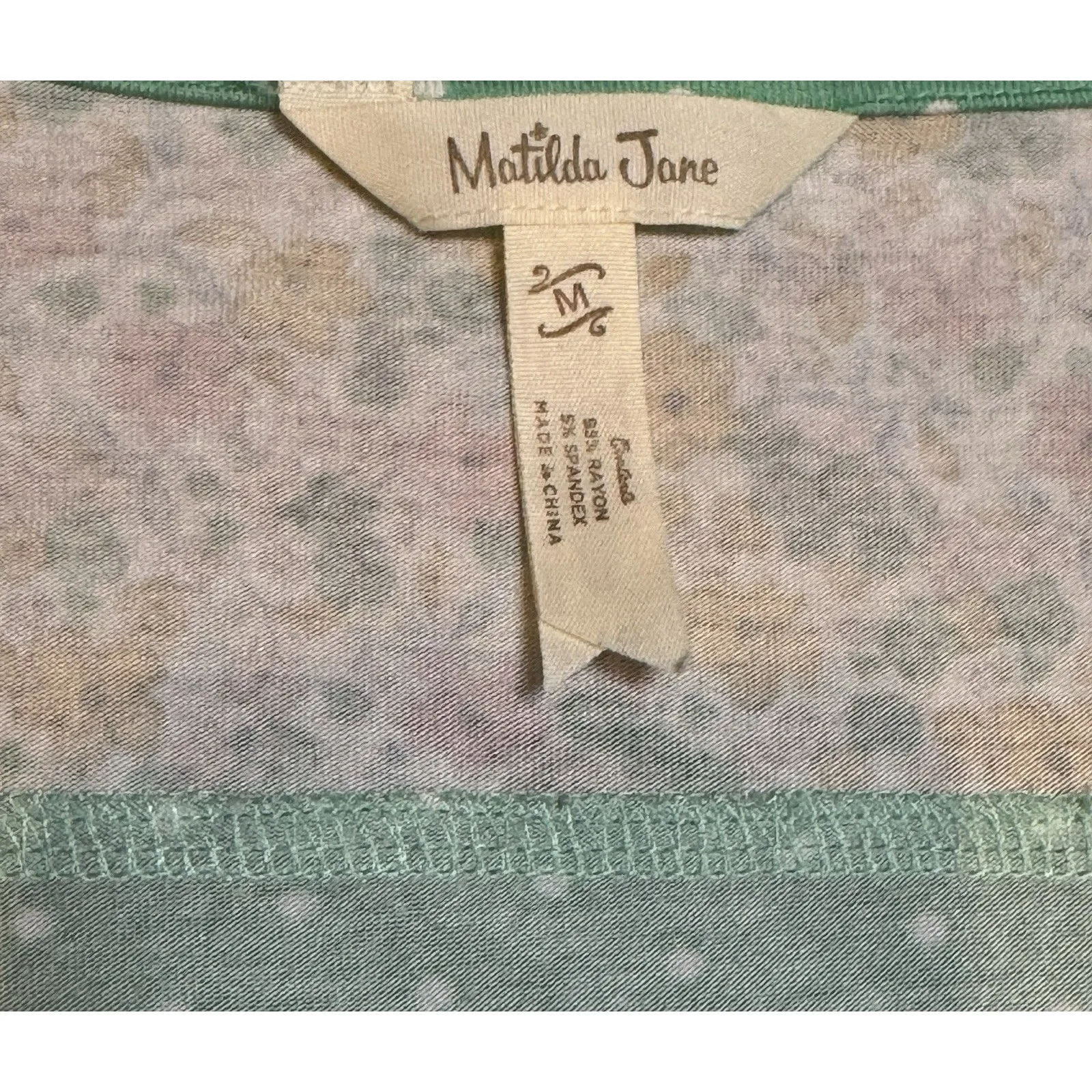 Matilda Jane Dream Chasers Free To‎ Be Top Floral Green Polka Dot Womens M Boho - Image 5