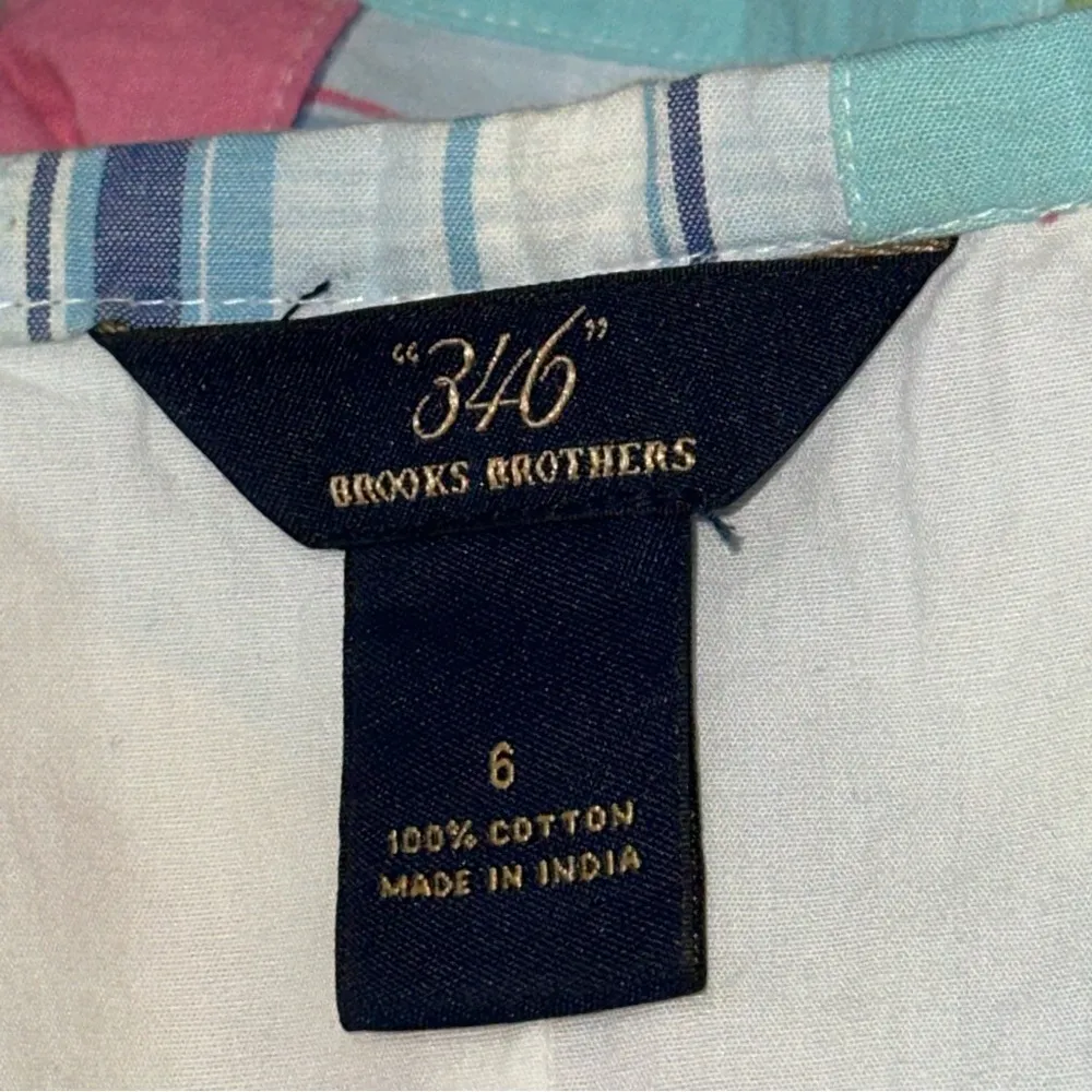 Brooks Brothers 346 Women’s Size 6 Pastel Madras Patchwork Cotton A-Line Skirt - Image 3