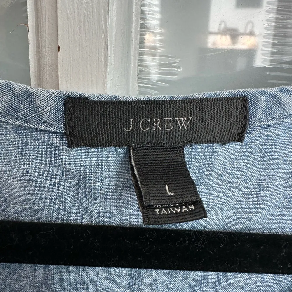 J. Crew Sleeveless Chambray Tassel Beach Tunic Swim Pool Coverup Size Large L - Image 9