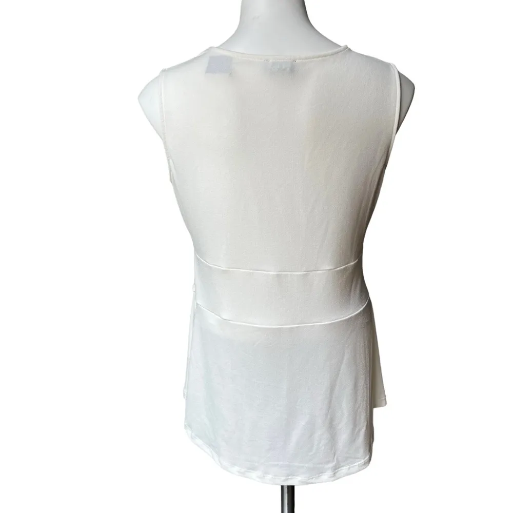 NWT, The Limited Sleeveless Stretch Seamed Peplum Hi Low Top, Sz L - Image 7