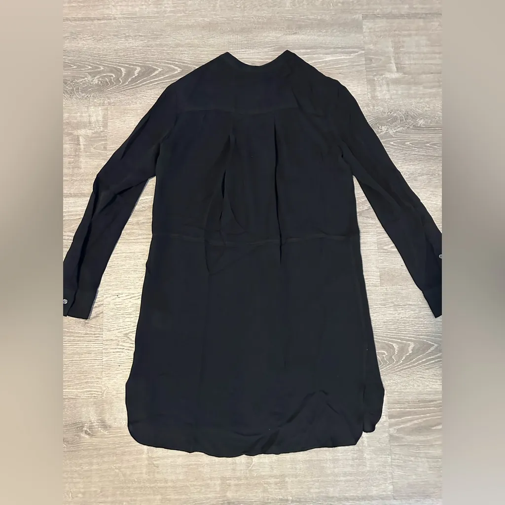 Wilfred Aritzia Women’s XXS Bossut Silk Long Sleeve Button‎ Down Up Black Dress - Image 2