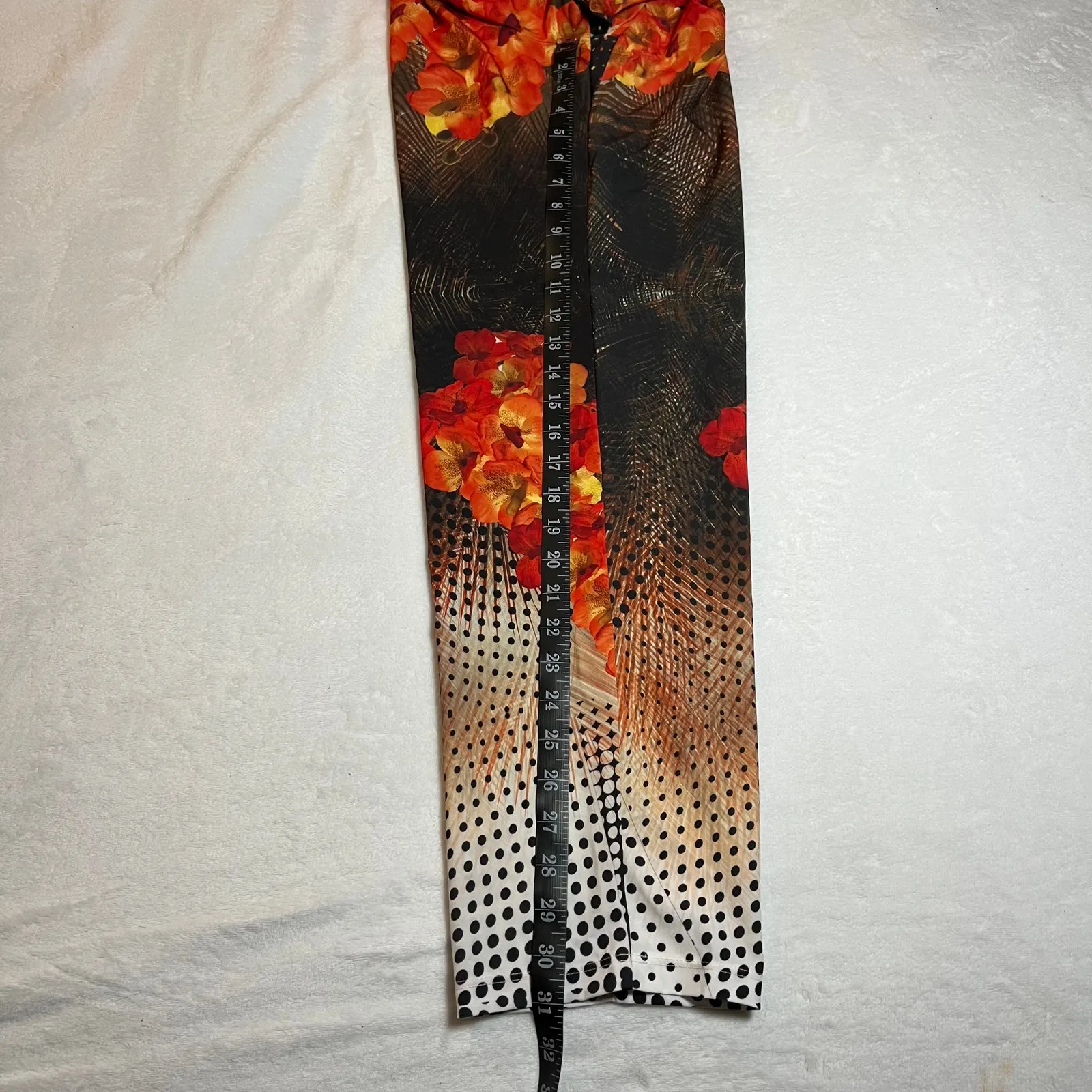 Romeo & Juliet Couture High Rise Floral Abstract Print Pants Size S Art to Wear - Image 8