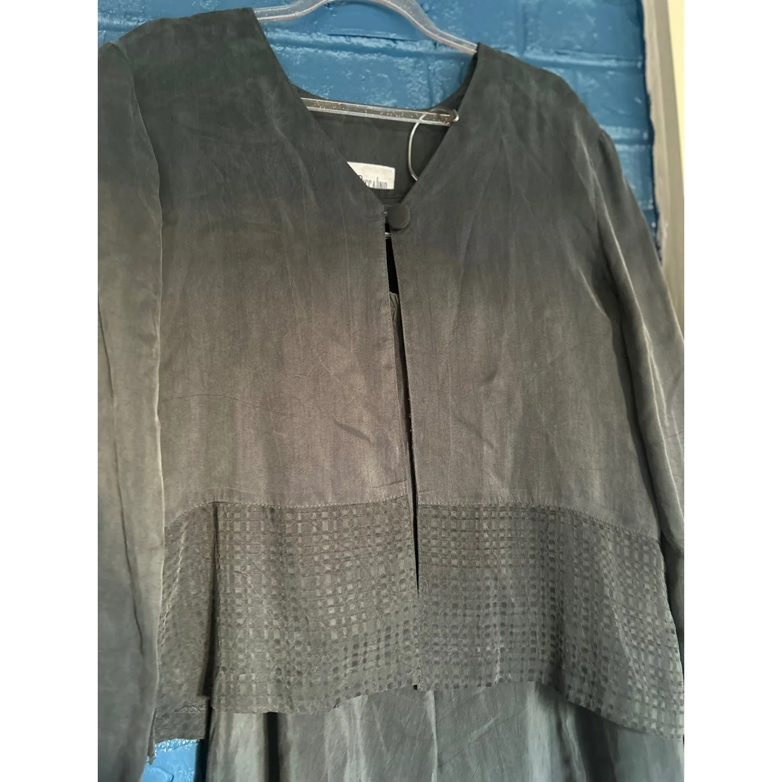 Nina Piccalino Women's Grey Textured Jacket and Pants Set Size‎ 4 Black - Image 3