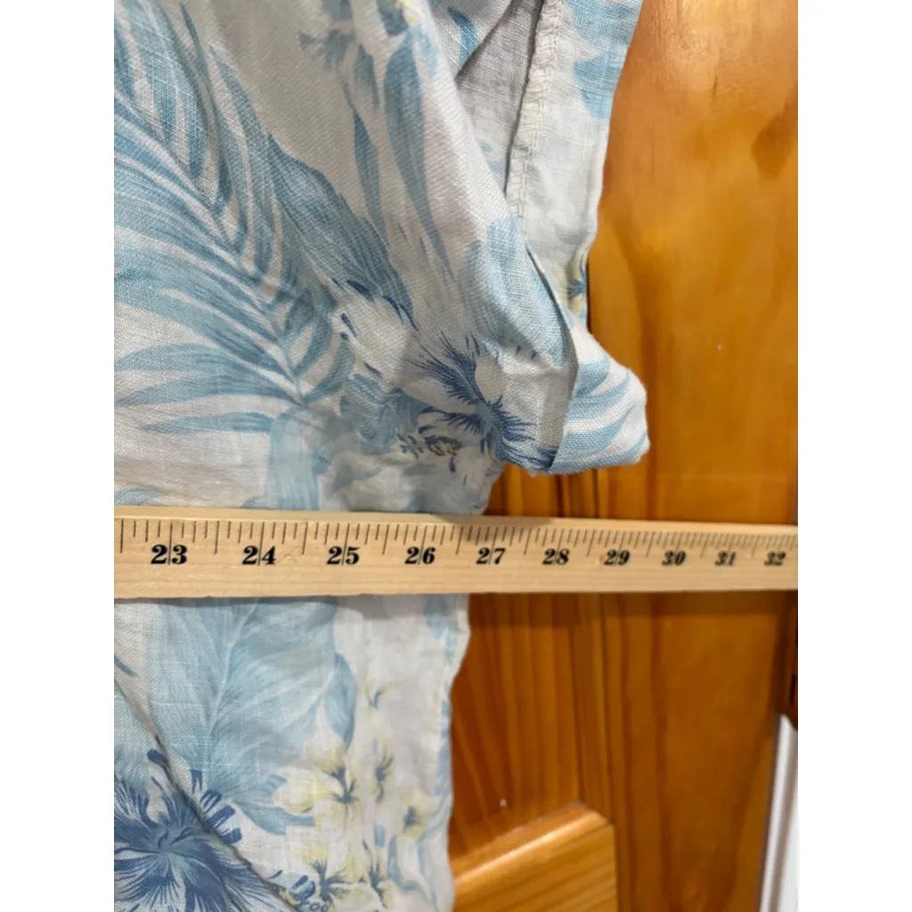 Lungo L’Arno Made in Italy 3X Linen Floral Top Blouse Oversized Boho Resort White - Image 7