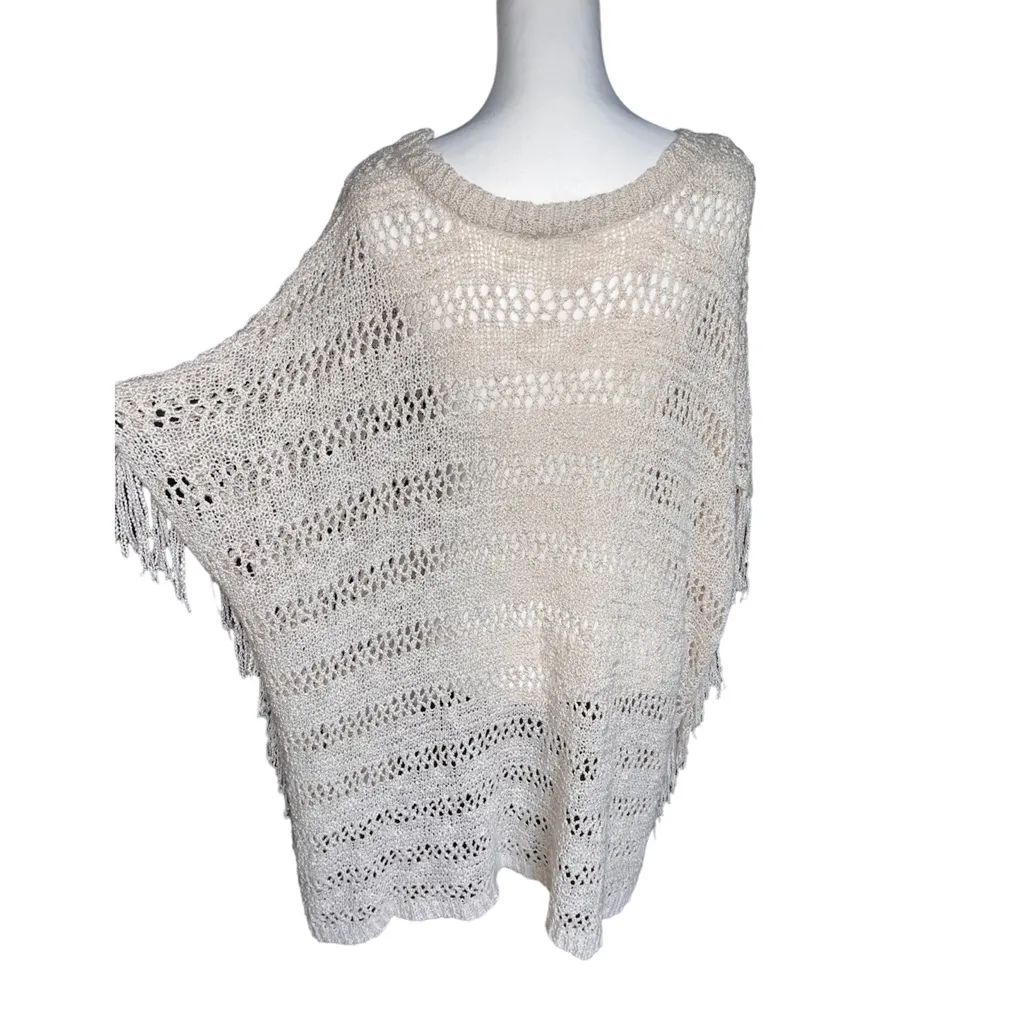 Silver Jeans🦎Sierra - Poncho Sweater With Fringe🌵 - Image 4