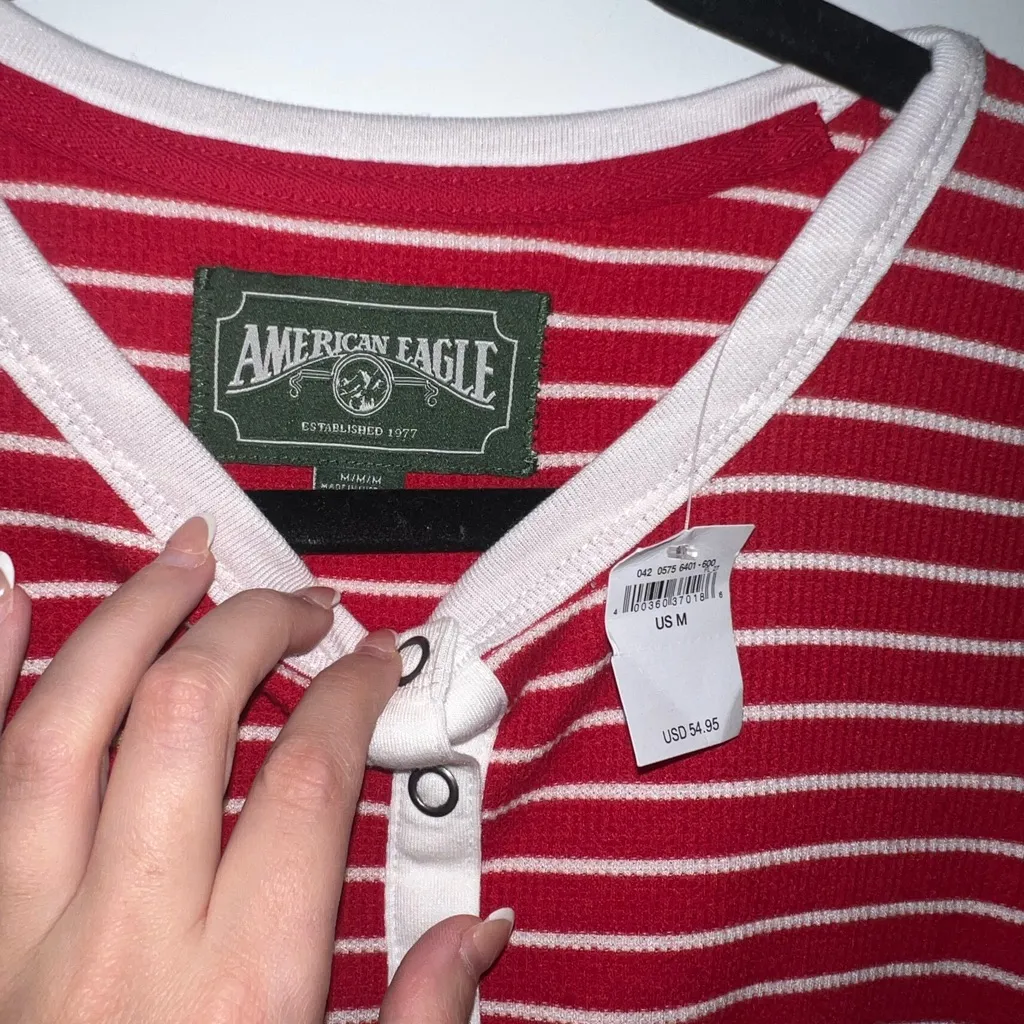 American Eagle | red and white pajama set | size M - Image 5
