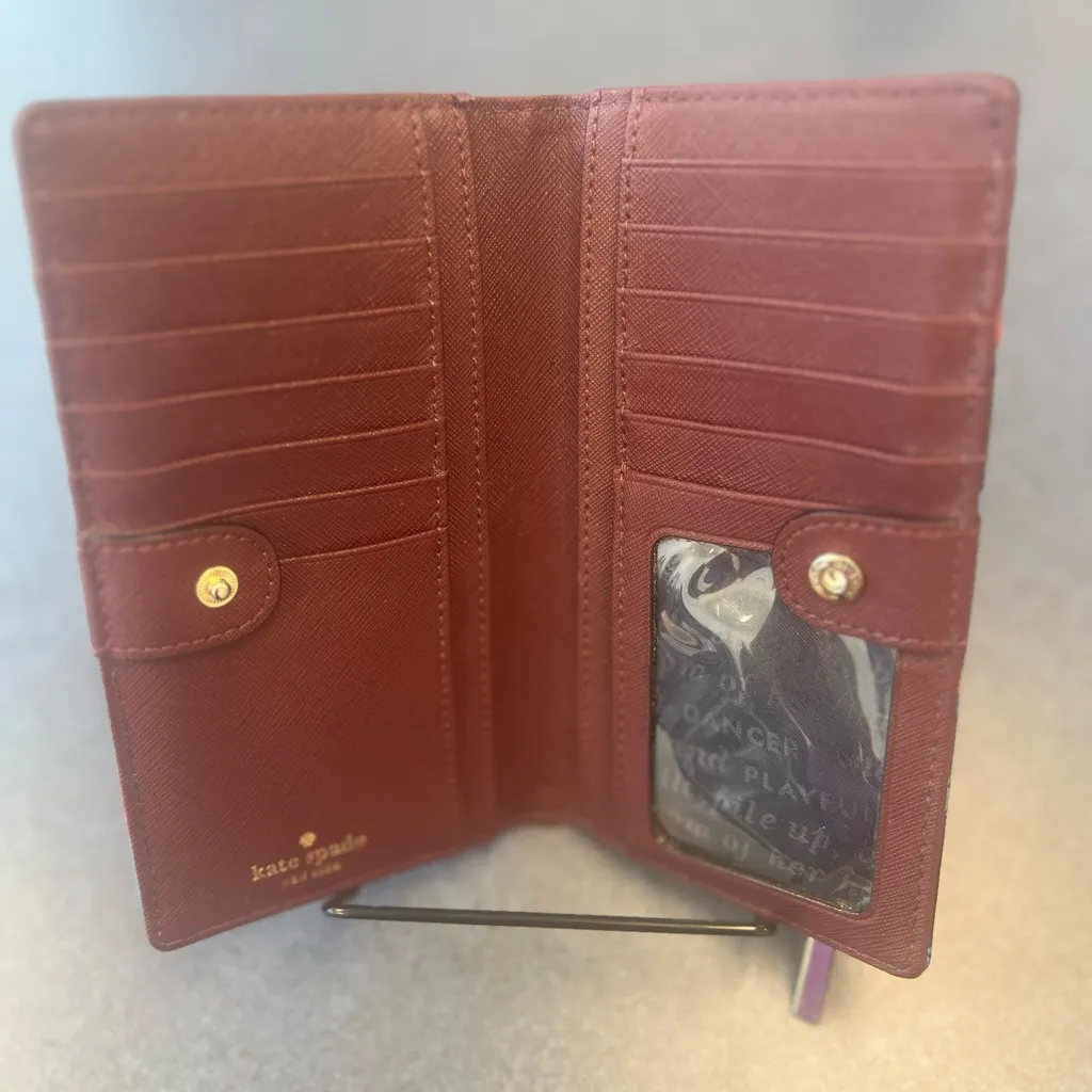 Kate Spade Cameron Street Tangier Floral Lacey Wallet Peacock Blue - Image 9