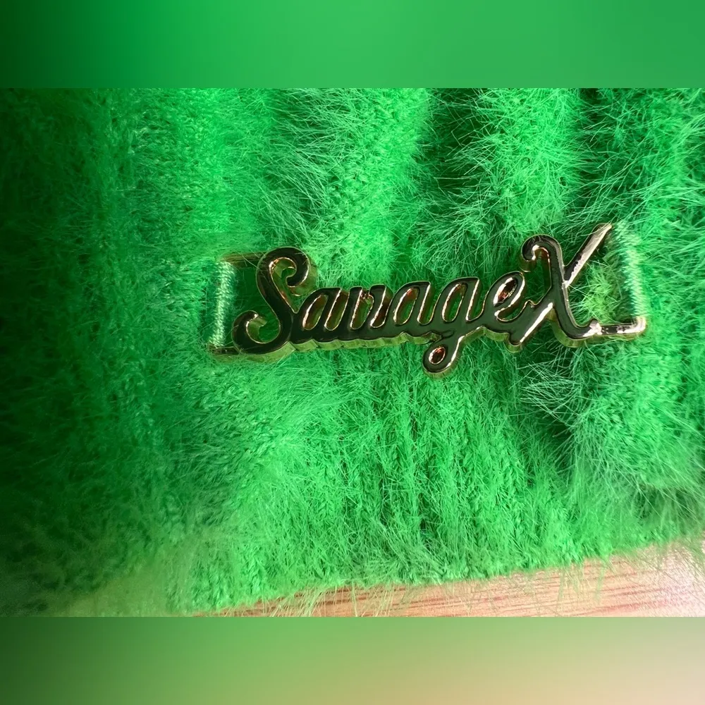 Savage X Fenty Lingerie BY RIHANNA Fluff It Up Kelly Green Women’s Cozy Set|Sz:L Size L - Image 13