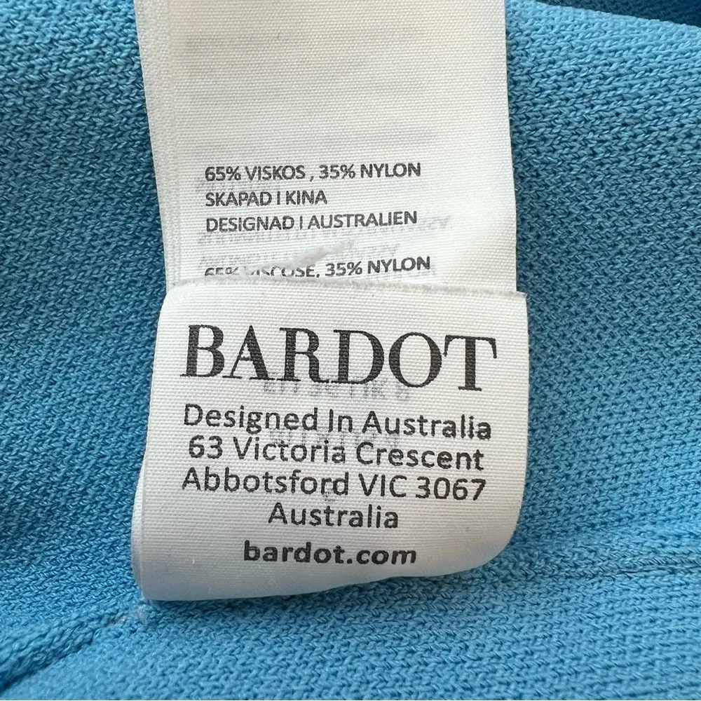 Bardot Women’s Eliana Twist Front Long Sleeve Knit Blue Midi Dress Size S - Image 10