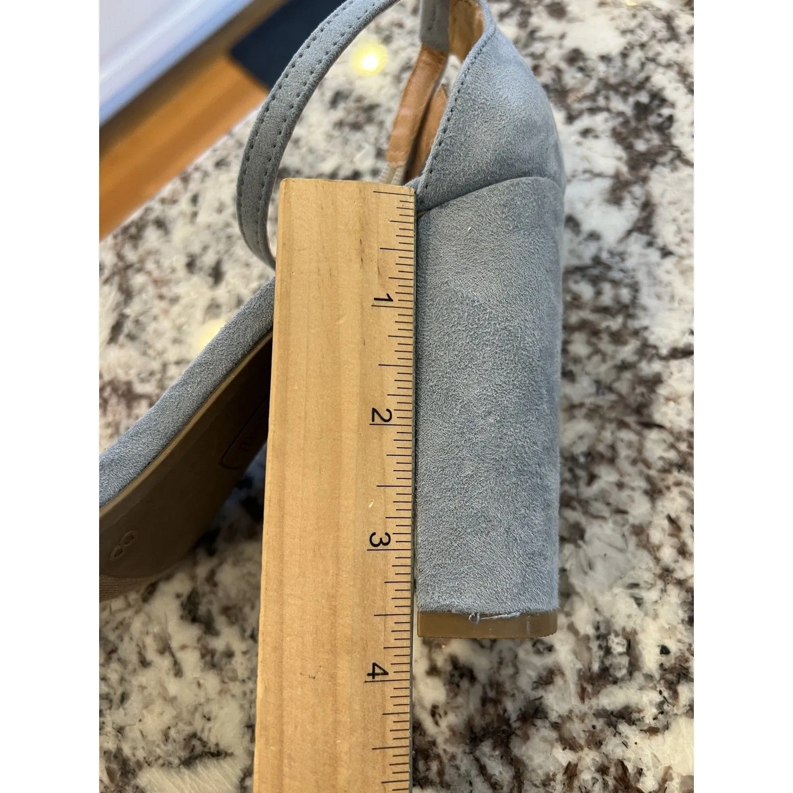 Brash Shoes Womens Size 8 Gray Suede Block Heel Ankle Strap Sandals Dressy - Image 8