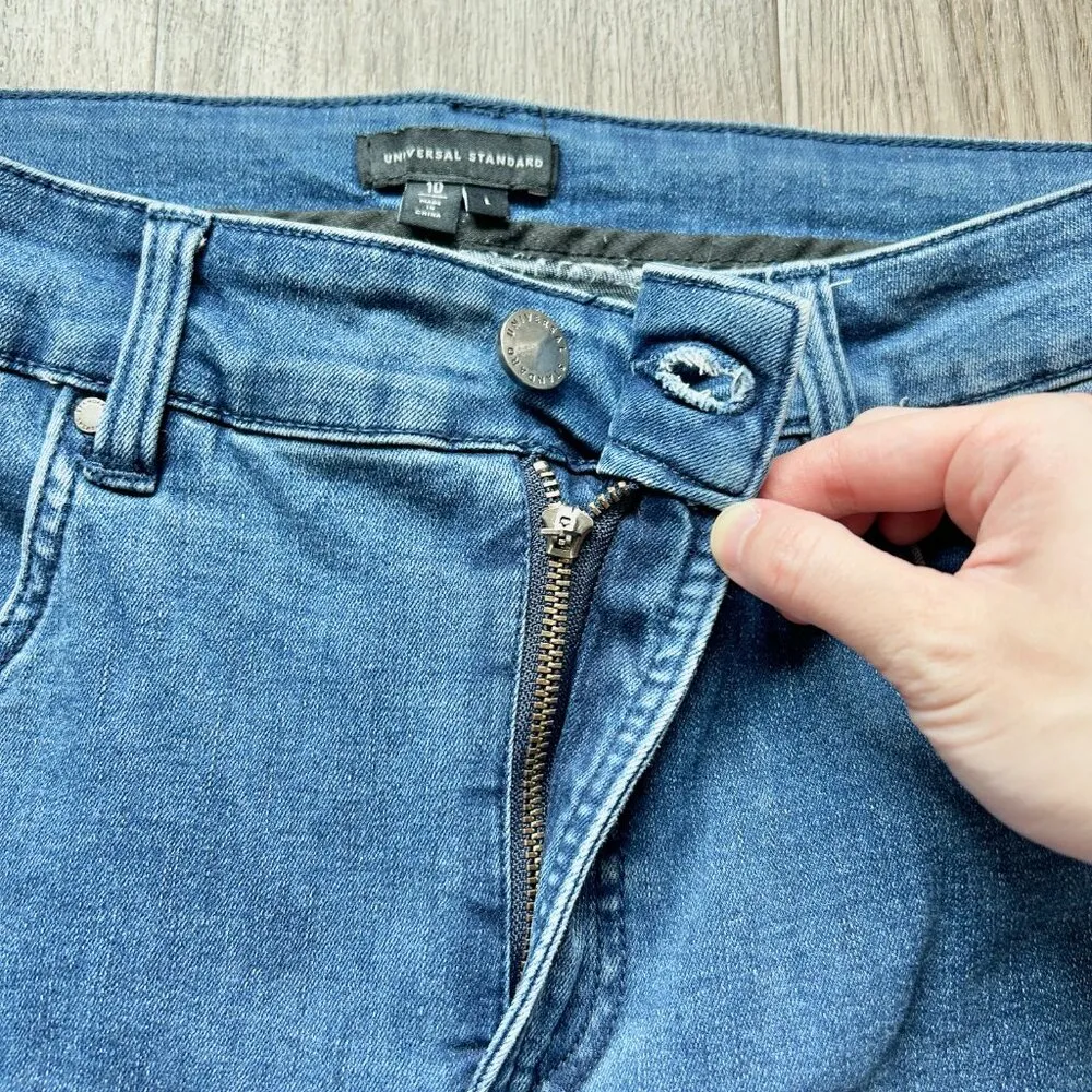 Universal Standard Seine Mid Rise Skinny Jeans in True Blue 32" Size 10 - Image 7